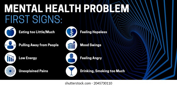 Primer signo del problema de salud mental Ilustración