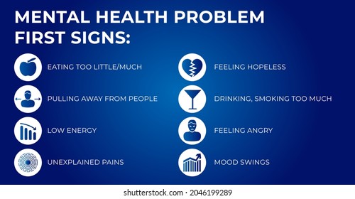 Mental Health Problem First Signs Illustration