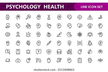 Mental Health and Psychology Icons: A Complete Collection for Therapy Sessions, Counseling, Emotional Well-being, Support Services, and Wellness Programs