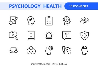 Mental Health and Psychology Icons: A Complete Collection for Therapy Sessions, Counseling, Emotional Well-being, Support Services, and Wellness Programs