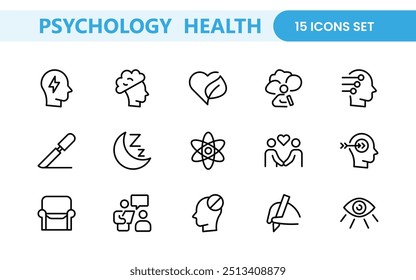 Mental Health and Psychology Icons: A Complete Collection for Therapy Sessions, Counseling, Emotional Well-being, Support Services, and Wellness Programs