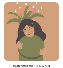 Mental health. Psychology. Vector illustration. Self care.