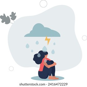 Mental health, psychotherapy and selfcare concept.indignation and resentment upset feelings.flat vector illustration.