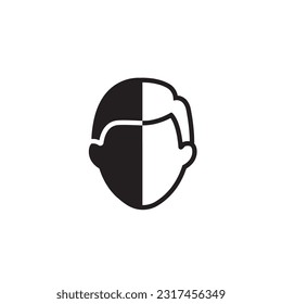 Mental health sad Happy line icon black
