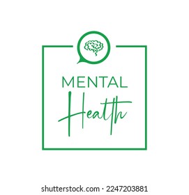 mental health sign on white background