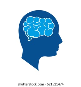 Mental Health Silhouette Person Brain Stock Vector (Royalty Free ...