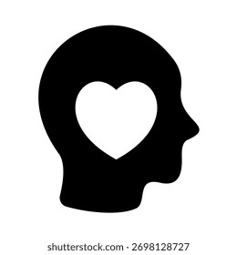 Mental health solid icon. Describes someone who is able to manage emotions and maintain health.