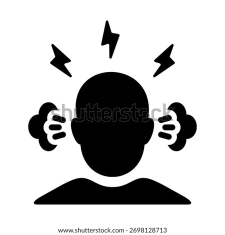 Mental health solid icons. Icons that depict a person's anxiety about a problem.