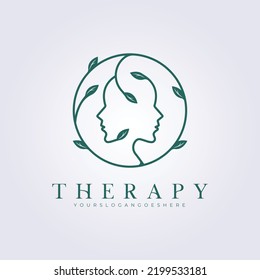 mental health, therapy help logo vector illustration design