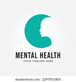 mental health therapy mind help logo vector illustration design