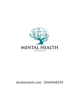 In: Mental Health Tree Logo. Psychotherapie Symbolkonzept Grafikdesign Vektorillustration.