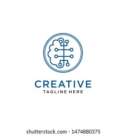 Mental health understanding the brain with line art Vector
