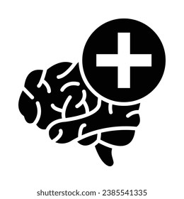 Mental Health Vector Glyph Icon For Personal And Commercial Use.
