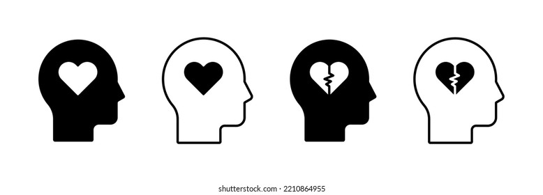 Mental health vector icon set. Resilience and care symbol