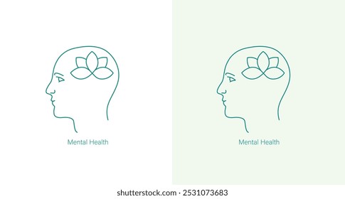 Icono de Vector de Salud Mental para el Bienestar y la Conciencia del Cuidado Personal