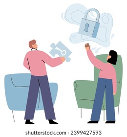 Mental health vector illustration. Psychological factors can influence persons overall health and wellbeing Mental health professionals play crucial role in providing care and support to individuals