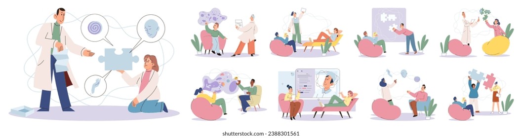 Mental health vector illustration. Wellbeing encompasses physical, mental, and emotional health, making it holistic concept Relaxation techniques and mindfulness practices promote mental health