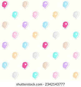 Mental Health Vector Seamless Pattern