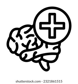 Mental Health Vector Thick Line Icon For Personal And Commercial Use.
