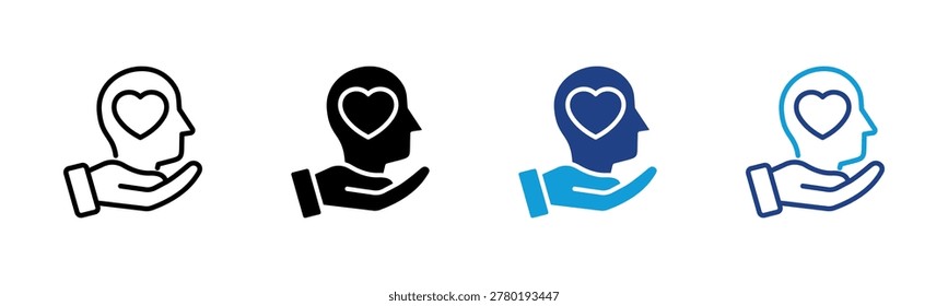 Mental Health Web icon with multiple style collection