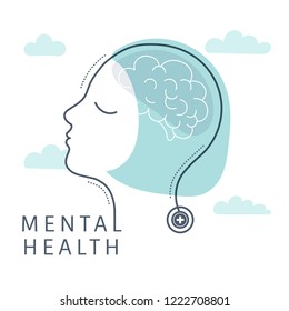 Mental health for women vector - Shutterstock ID 1222708801
