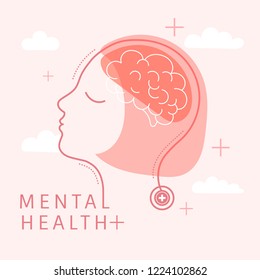 Mental health for women vector