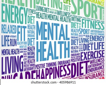 Mental Health Word Cloud Background Health Stock Vector (Royalty Free ...