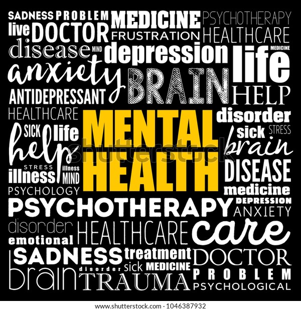 Mental Health Word Cloud Collage Health Stock Vector (Royalty Free ...