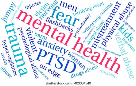 Mental Health Word Cloud On White Stock Vector (Royalty Free) 403384540 ...