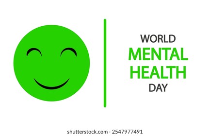 Mental health world day smiley, vector art illustration.
