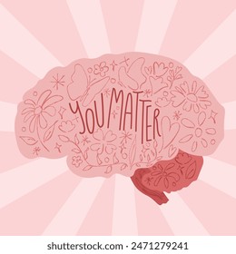 mental health you matter mindful brain illustration