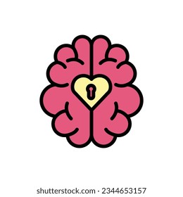 Mental Heart Icon Vector Illustration