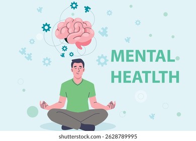 Mental heath for human vector illustration