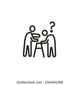 Mental help line icon. Assisted living, nurse, caregiver. Alzheimer concept. Vector illustration can be used for topics like retirement, volunteering, disability