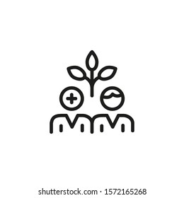 Mental help thin line icon. Patient and psychologist, counselling, therapy, doctor isolated outline sign. Psychology, mental health concept. Vector illustration symbol element for web design and apps