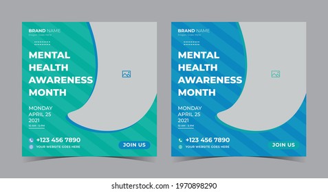 Mental Helth social media post, support group and flyer