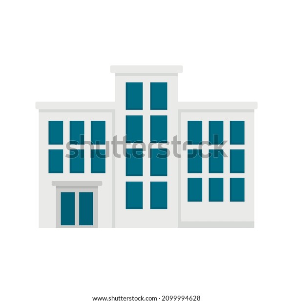 Mental\
hospital building icon. Flat illustration of mental hospital\
building vector icon isolated on white\
background
