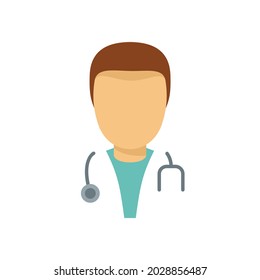 Mental hospital doctor icon. Flat illustration of mental hospital doctor vector icon isolated on white background