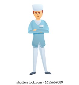 Mental hospital serious doctor icon. Cartoon of mental hospital serious doctor vector icon for web design isolated on white background