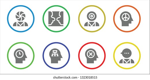 mental icon set. 8 filled mental icons.  Simple modern icons about  - Psychology, Mind, Mind control, Psychologist