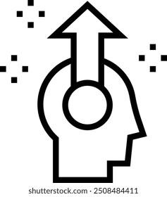 mental icon. Thin linear style design isolated on white background