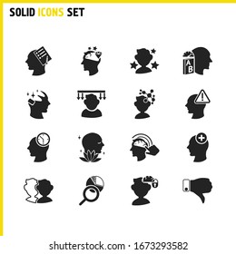 Mental Icons Set Planning Research Mental Stock Vector (Royalty Free ...