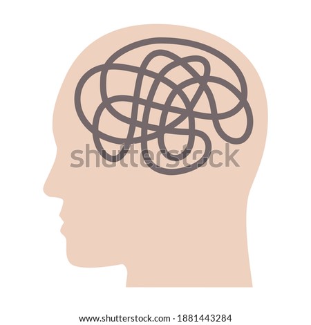 Mental illness, anxiety or mental instability flat vector color icon for mental health apps and websites
