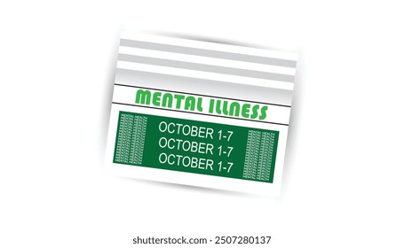Mental illness awareness week is observed every year on October. Medical Healthcare Awareness concept. background, placard, banner template Vector illustration design.