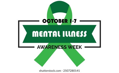 Mental illness awareness week is observed every year on October. Medical Healthcare Awareness concept. background, placard, banner template Vector illustration design.