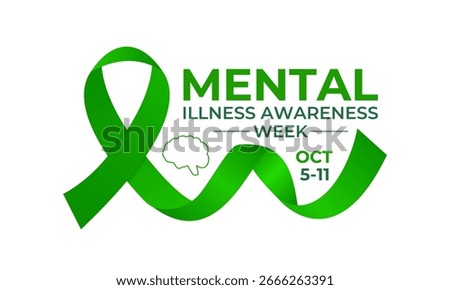 Mental Illness Awareness Week promotes mental health education, increases awareness, and reduces stigma. Observed each year during the first full week of October. Banner poster design template. Eps 10