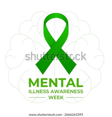 Mental Illness Awareness Week promotes mental health education, increases awareness, and reduces stigma. Observed each year during the first full week of October. Banner poster design template. Eps 10