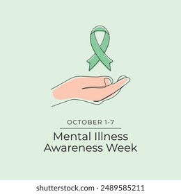 Mental Illness Awareness Week vector design template good for celebration usage. Mental Illness design. Continuous line drawing. eps 10.