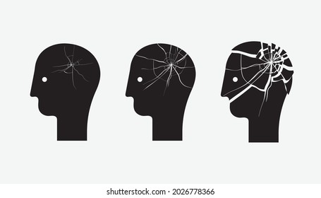 Mental illness concept. Beginning depression, bad thinking. Overgrown problems. Vector illustration, EPS 10