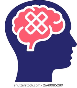 Mental Illness Icon Fill Vector Illustration